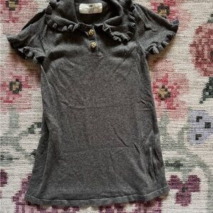 H&M Charcoal Button-Down dress with Ruffle Trim 4T toddler girl